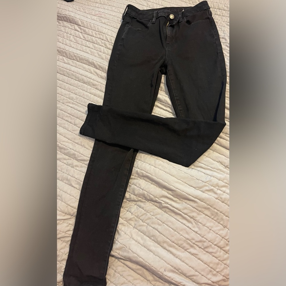 American Eagle Super High Rise Black Jeggings